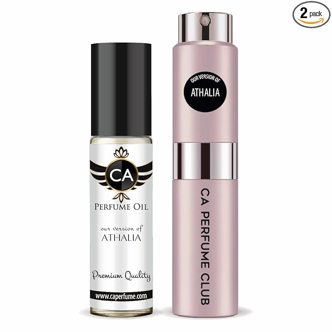CA Perfume Duo Impression of Athalia For Women Perfume Layering Set Long Lasting Travel Size EDP + Body Oil Roll-On Bottle 0.27 Fl Oz+0.33 Fl Oz
