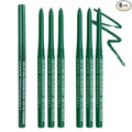 Retractable Creamy Eyeliner Eyeshadow Sticks for Eye Makeup, Ultra Pigmented Mechanical Eye Pencils, Smudge Proof Matte Satin Finish Formula, Longlasting, Vegan & Cruelty-Free (6 Pcs-Green-07)