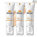 Tinted Sunscreen For FaceSPF 50,Universal Protector Solar 50 Face Sunscreen Moisturizer, No White Cast, No Sticky,Suitable for all Skin Types and UV Protection, Travel Size Sunscreen (3pcs)