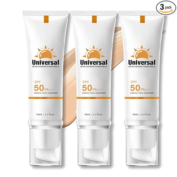 Tinted Sunscreen For FaceSPF 50,Universal Protector Solar 50 Face Sunscreen Moisturizer, No White Cast, No Sticky,Suitable for all Skin Types and UV Protection, Travel Size Sunscreen (3pcs)
