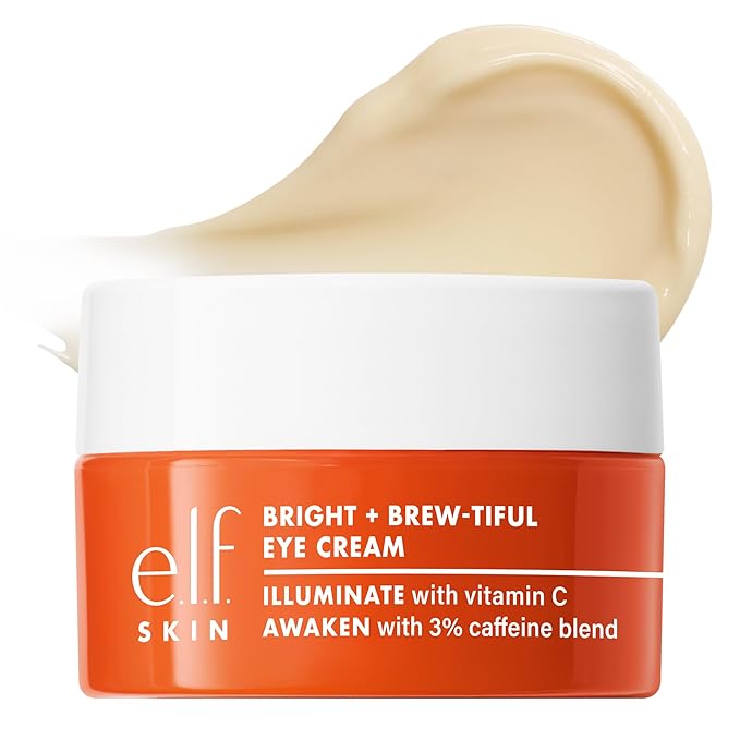e.l.f. SKIN Bright + Brew-tiful Eye Cream, Helps Brighten Appearance Of Undereye Dark Circles & Repair Puffiness, Vegan & Cruelty-Free