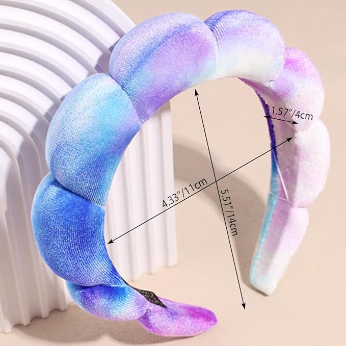 Spa Headbands Puffy Makeup Skincare Headbands for Washing Face or Facial, Terry Cloth Fabric Hairbands for Makeup Removal Shower Skin Treatment(Colorful)
