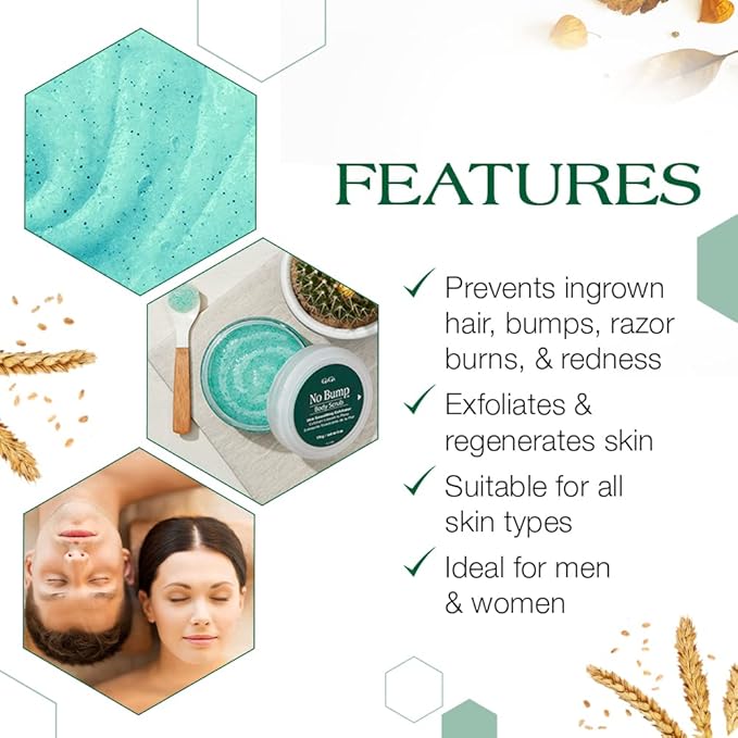 GiGi No Bump Body Scrub - Exfoliating Scrub for Ingrown Hair & Razor Bumps, Pre & Post-Waxing Treatment, Smooths Skin & Prevents Irritation, 6 oz, 1 Pack