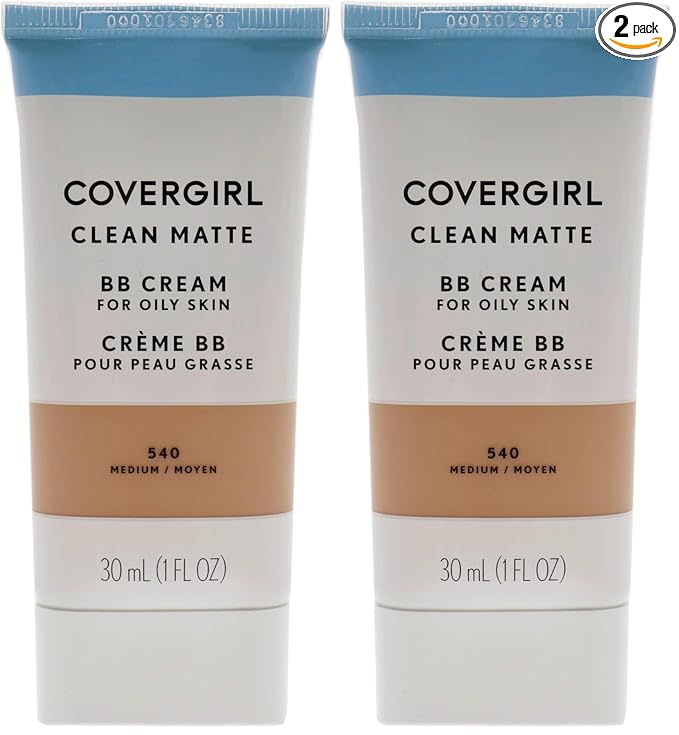 COVERGIRL - Clean Matte BB Cream, Oil-Free, Long-Lasting, Sensitive Skin, Lightweight, 100% Cruelty-Free (Pack of 2)