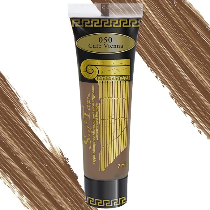 Microblading Ink for Eyebrows by SofTap® | Café Vienna – Neutral Medium Brown PMU Pigment for Nano Brows, Machine & Hand Method | Carbon-Free Inorganic Permanent Makeup Ink