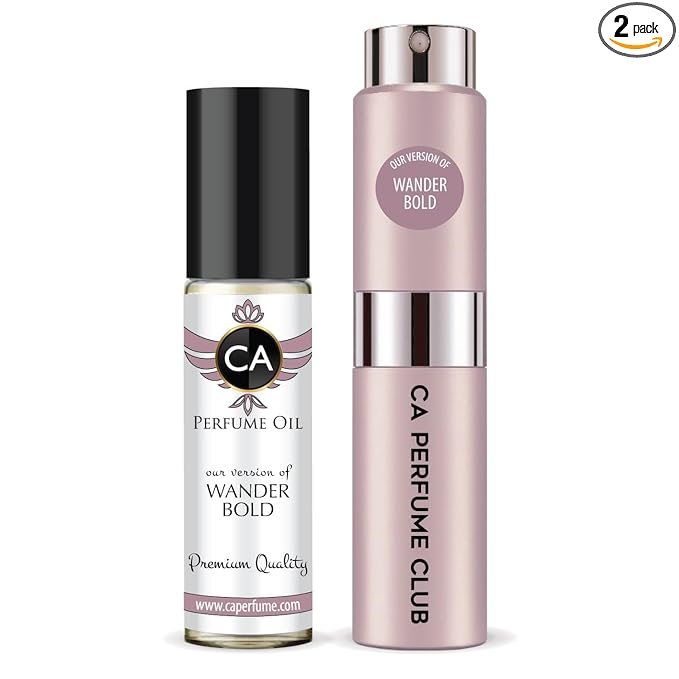 CA Perfume Duo Impression of Wander bold For Women Perfume Layering Set Long Lasting Travel Size EDP + Body Oil Roll-On Bottle 0.27 Fl Oz+0.33 Fl Oz