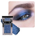 WanTuoluo Sparkly Eyeshadow Palette for Women, Single Monochrome Eye Shadow Makeup, Shiny Pressed Cream Powder, Blendable Natural sombras para ojos, Holographic,Vegan,Travel (10-sparkly-Blue)