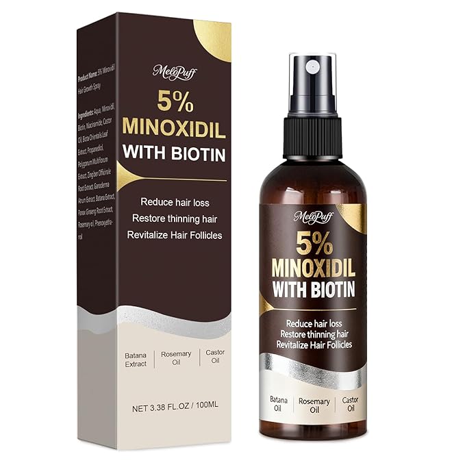 5% Minoxidil for Men & Women - Hair Growth & Beard Regrowth Biotin Serum with Rosemary & Batana Extract, Extra Strength Hair Loss Treatment to Regrow Thicker & Fuller Hair, 3.38 Oz