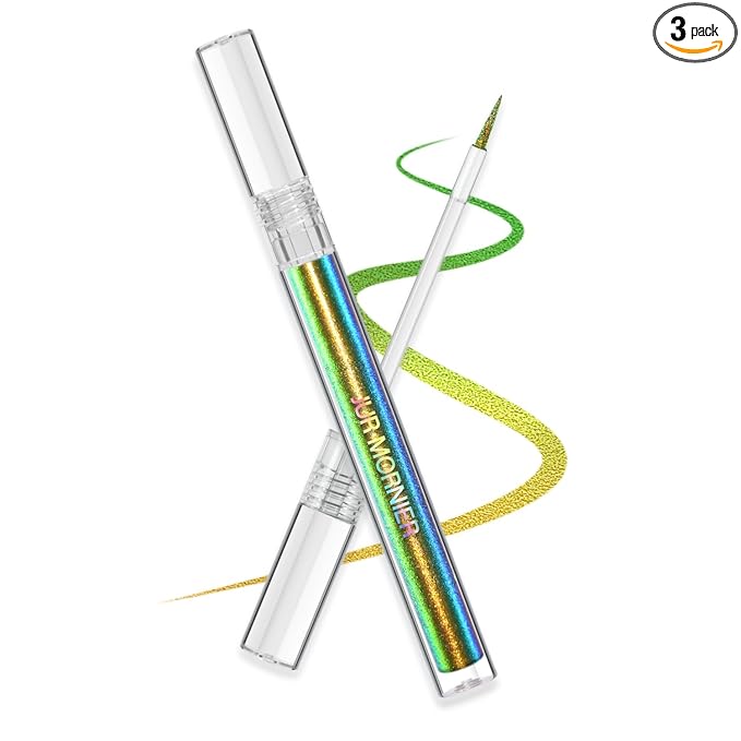 Multichrome Liquid Eyeshadow Set,3 Colors Multi-Dimensional Eye Liner Makeup,High Pigment Waterproof Metallic Eyeshadow,Ultre Fine Tip Glitter Eye Makeup (#606)