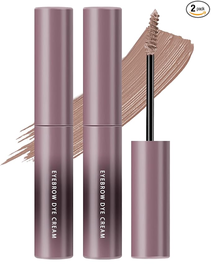 Light Brown Tinted Eyebrow Gel, 2 Pcs Long Lasting Waterproof Eye Brow Tinting Kit, Smudgeproof Eyebrow Mascara Glue, Ultra-Fine Brush Brow Filler Stain,Women's Mother's Day Makeup Gifts for Women-05