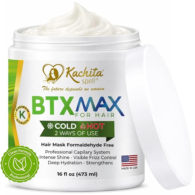 Kachita Spell BTXMAX Deep Conditioning Hair Mask for Dry, Keratin & Argan Oil Treatment for Hydration, Frizz Control & Softness, Sulfate Free & Paraben Free, 16 oz