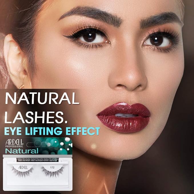Ardell Lashes 172 - Reusable, Natural Look Fake Eyelashes, Long-Lasting Eyelashes for Everyday Wear, 4 Pack