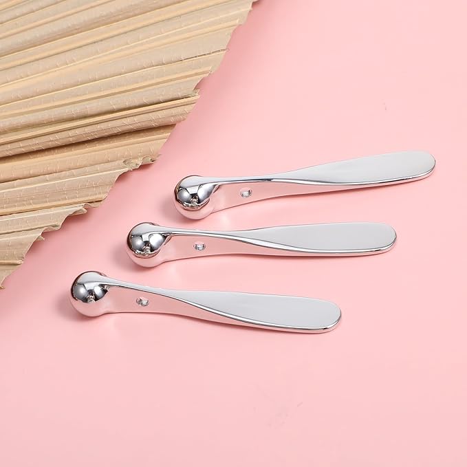 Molain 6 Pack Metal Eye Cream Applicator, Roller Ball Scraper Massage Stick Tool for Reducing Depuffer Puffiness Eye Massage Tool