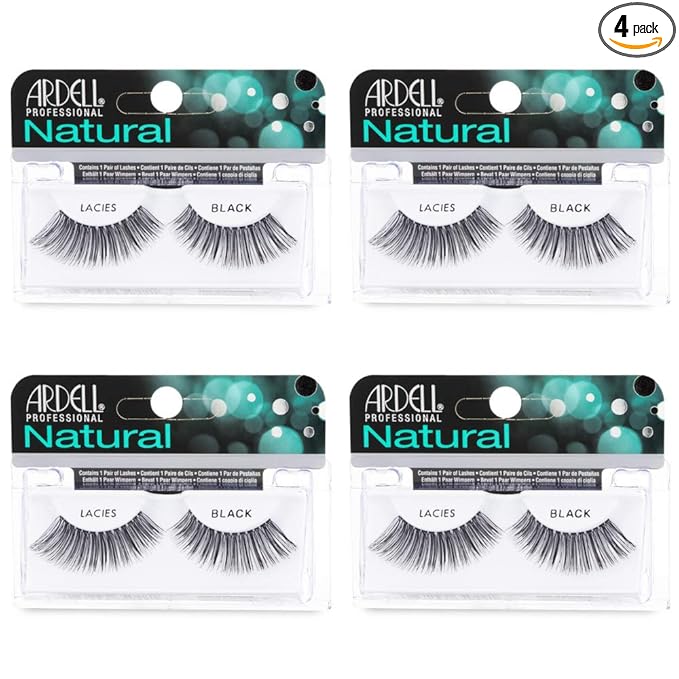 Ardell Natural Lashes False Eyelashes Lacies Black (4 Pack)