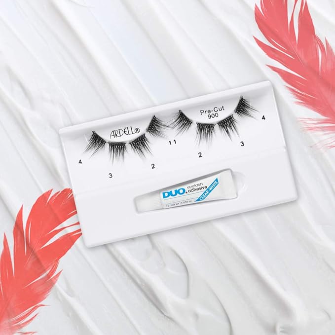 Ardell Pre-Cut False Lashes 900 with Free Duo Adhesive, 4 Packs