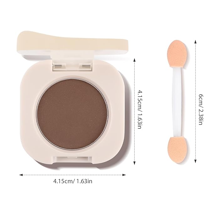 Dark Brown Eyeshadow with Brush, Single Matte Mini Eye shadow Palette, Silky Fine High Pigment Powder, Lightweight & Ultra-Blendable Formula, Ideal for Daily Natural Eye Makeup (#07)