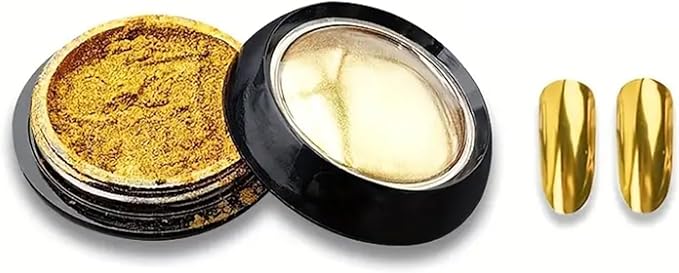 3 Jars Gold Chrome Nail Powder Kit - Metallic Mirror Effect Nail Art for Gel Polish, Gold Copper Set (Copper)