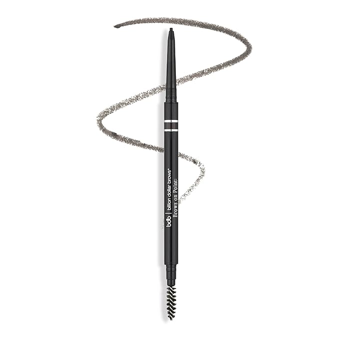 Billion Dollar Brows Brows On Point Micro Eyebrow Pencil, Raven/Black - Ultrafine Waterproof Microblade Tip for Hair-Like Strokes - Smudge-Proof Retractable Slim Brow Liner with Spoolie Brush