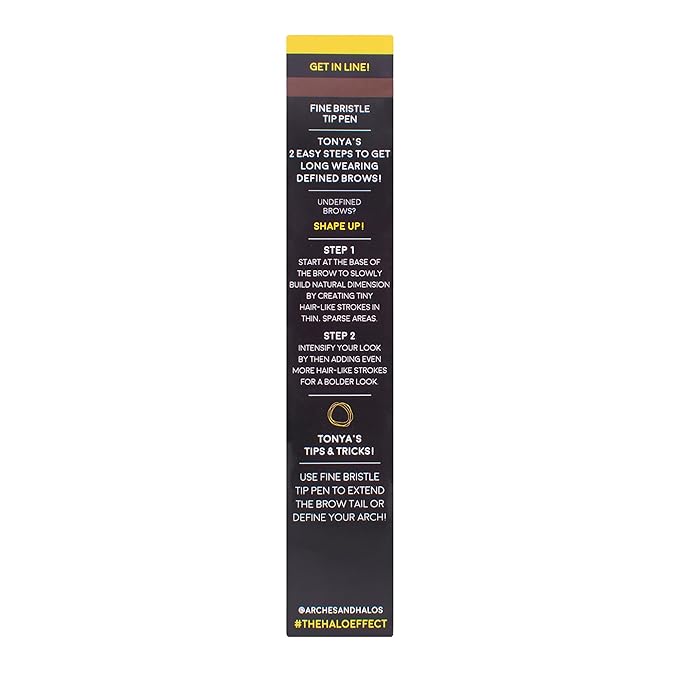 Arches and Halos Fine Bristle Tip Pen - Eyebrow Pencils for Women - Vegan Brow Pencil - Smudge-Proof, Buildable Formula - Auburn - 0.02 oz