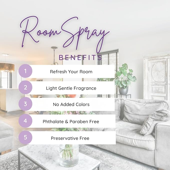 Warm Vanilla Sugar Room Spray, 2 Ounces, No Artificial Colors, Parabens, or Preservatives - Fragrant Aromatic Room Mist For Home, Room, Office