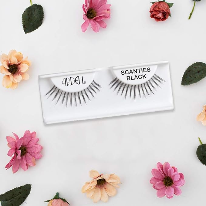 Ardell Natural Lashes False Eyelashes Scanties - Black, Lightweight, Reusable, Soft Lash Extensions for Everyday Wear, 4 Pack