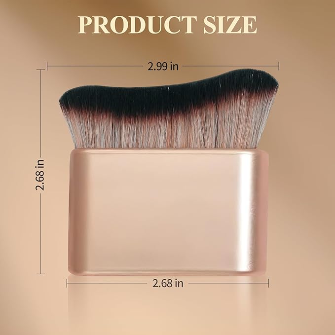 Self Tanner Brush, Kabuki Foundation Body Makeup Brush for Face and Body, Body Shimmer Brush with Ultra-Soft Dense Bristles for Applying Tanning Mousse, Lotion, and Foundation (Rose Gold & Champagne)