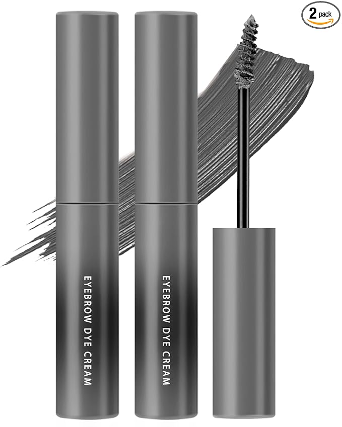 Cold Grey Tinted Eyebrow Gel,2 Pcs Long Lasting Waterproof Eye Brow Tinting Kit,Smudgeproof Eyebrow Tint Glue,Ultra-Fine Brush Brow Filler Stain,Momen's Mother's Day Makeup Gift Set for Women-03