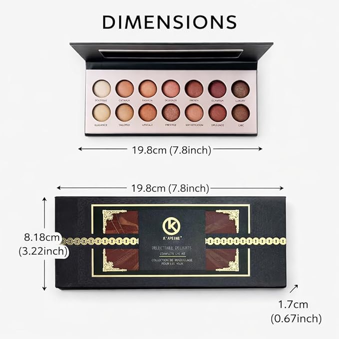 K'APEINE 14-Color Eyeshadow Palette,Highly Pigmented Blendable Long-Wear,Matte & Shimmer Warm Neutral Nude, Everyday Smoky Glam Makeup for All Skin Tones(02#)