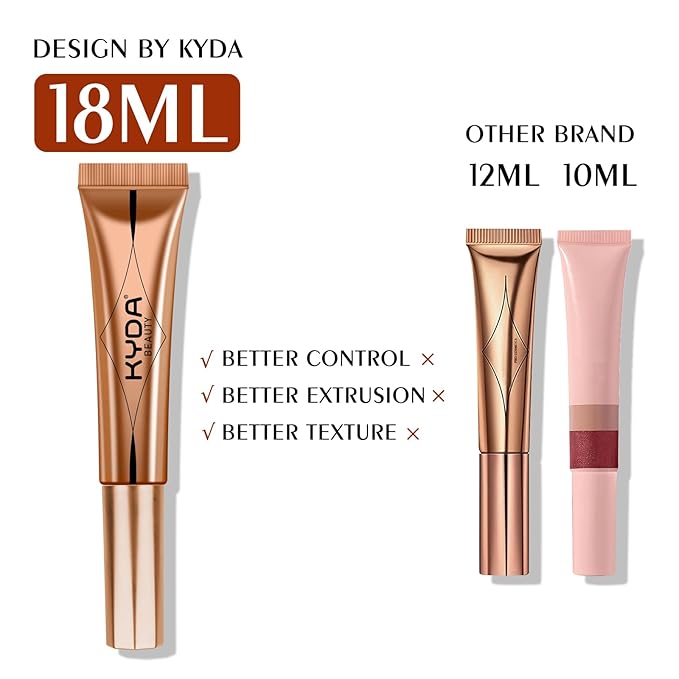 KYDA Contour Beauty Wand, Liquid Face Contouring with Cushion Applicator, High Coverage Natural Matte Finish, Lightweight Blendable Super Silky Cream Contour Stick-Light to Medium