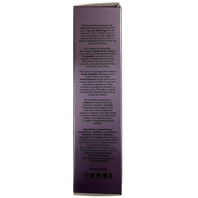 FARMASi VFX Pro Illuminating Makeup Primer, Luminous Smoothing Face Base with Iridescent Pigments, Lightweight Radiant Glow Finish, Vitamin E, Helps Extend Makeup Wear, 0.85 fl oz, Illuminating