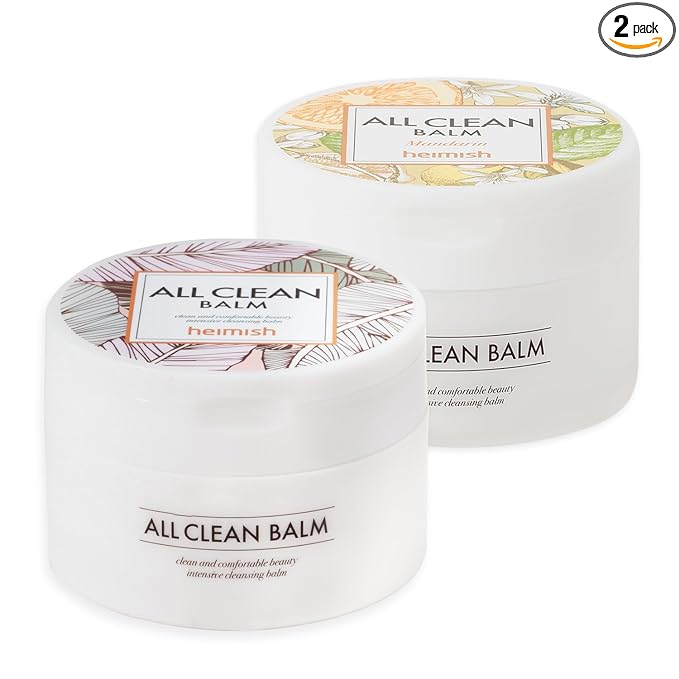 HEIMISH All Clean Balm Set (Original & Mandarin) - Cleansing Balm, Waterproof Makeup Remover, Face Cleanser, Oil Based Cleanser, Korean Skincare with Natural Aroma Oil, Vegan, For All Skin Types