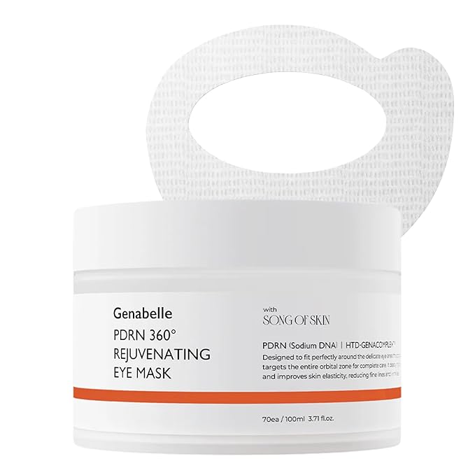 Genabelle PDRN 360° Rejuvenating Eye Mask – Full Eye Area Eye Patches for Hydration, Firming & Elasticity with PDRN & Peptides – Targets Dark Circles, Puffiness & Fine Lines, Glass Skin – 3.38 fl oz.