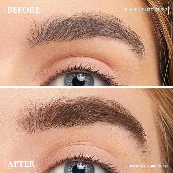 BINGBRUSH Tinted Thickening Brow Gel Brown Mascara,Tinted Eyebrow Gel,Waterproof, Transfer-proof, Brush to Fill in Eyebrows and Cover Gray Hairs - Cruelty Free (2pcs 06 Brunette)