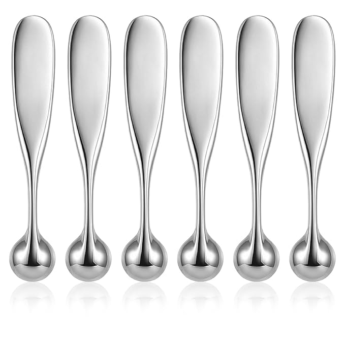 Molain 6 Pack Metal Eye Cream Applicator, Roller Ball Scraper Massage Stick Tool for Reducing Depuffer Puffiness Eye Massage Tool