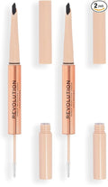 Revolution, Fluffy Brow Filter Duo, 2-in-1 Eyebrow Pencil & Gel, Enhances & Shapes Brows, Vegan & Cruelty Free, Ash Brown, 1 piece (Pack of 2)