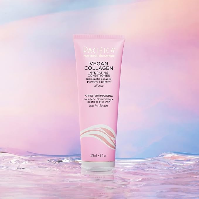 Pacifica Beauty, Vegan Collagen Hydrating Conditioner, Avocado Oil, Vitamin B5, Soften, Restore Shine, Address Split Ends, For Dry & Damaged Hair, Add Shine, Moisture, Sulfate & Silicone Free, Vegan