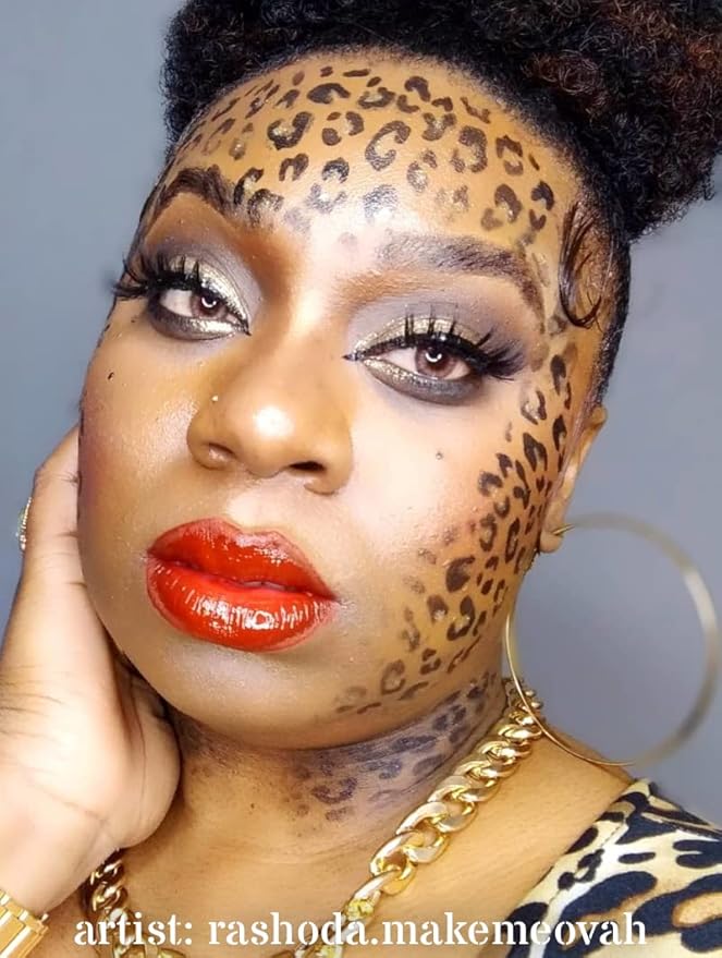 Stencil1FX - Leopard Spots Eye Makeup Stencil for Costumes, Dress Up, Halloween, Cosplay, Face Painting, Raves, Festivals, Parades, Parties