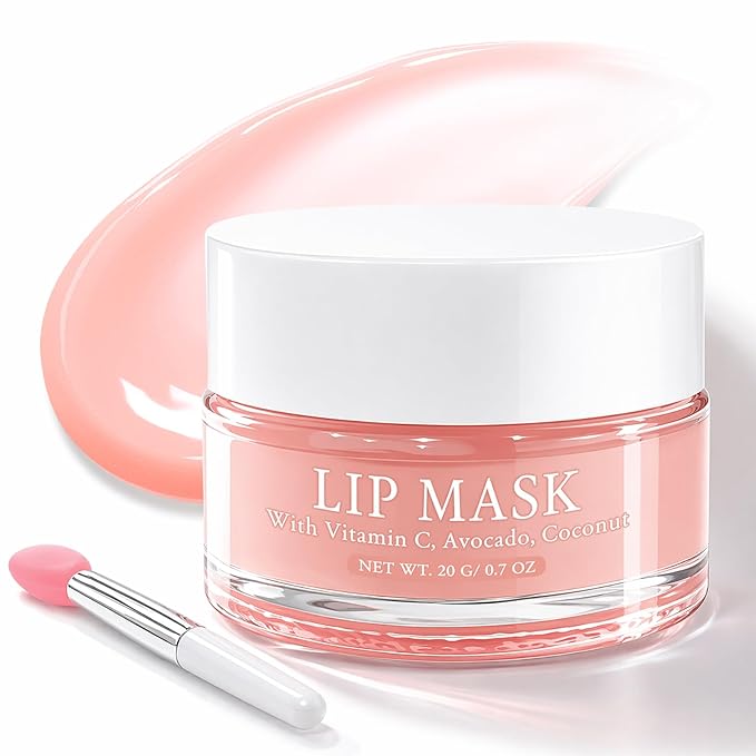 lip Mask Overnight, 24-Hour Intensive Repair for Dryness & Cracking, Lip Sleeping Mask with Hyaluronic Acid, Collagen, Vitamin A & E, Long-Lasting Hydration, Gentle Formula, Lightweight, 0.7Oz