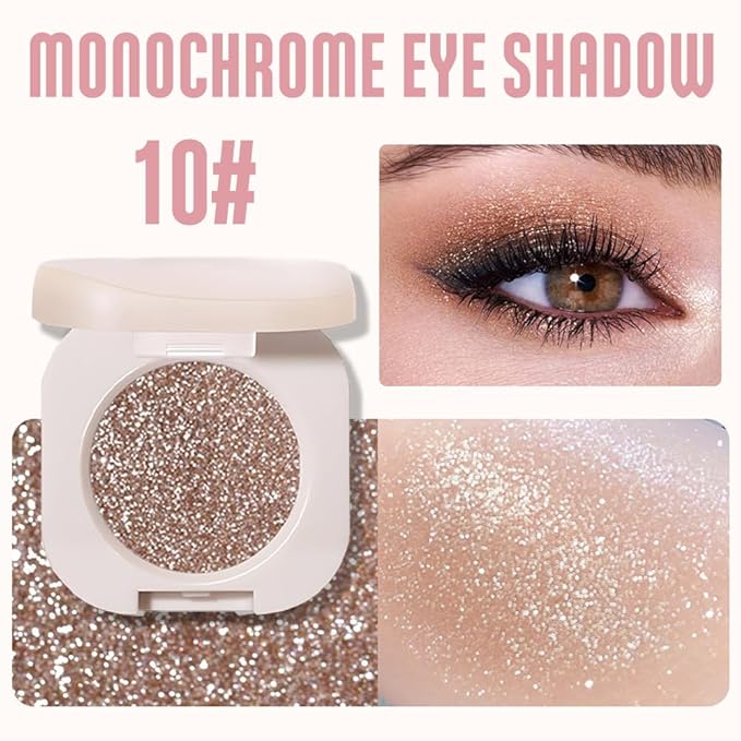 CAKAILA Single Nude Gold Brown Shimmer Eyeshadow,Bright Intense Monochrome Eye Shadow,Apply Makeup Easily,Glitter Pressed Powder Single Eyeshadow,24 Hour Eye Makeup Longwear Waterproof