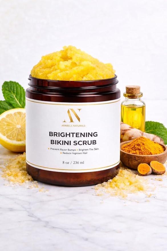 Bikini Area Exfoliator Exfoliating Body Scrub, Brightening Body Exfoliator Exfoliating Scrub, Bump Eraser KP Body Exfoliant Shower Scrub Ingrown Hair Treatment Razor Bump Treatment Body Scrubs 8 OZ