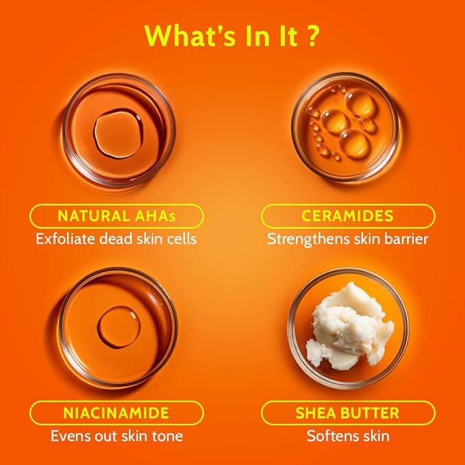 Chemist at Play AHA Body Lotion with 5% Natural AHA, Niacinamide, Shea Butter | For Exfoliating Dry & Dead Skin Cells, Deep Nourishment & Radiant Skin | AHA Lotion | 236ml