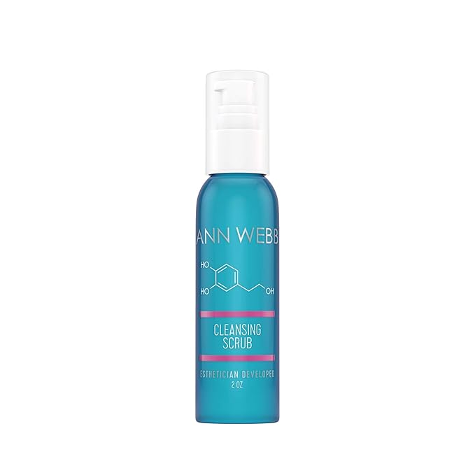Facial Cleansing Scrub - All Natural Gentle Daily Exfoliating Facial Scrub Unclogs Pores, Clears Blackheads & Acne - Leaves skin glowing - Super Hydrating Scrub won't damage your skin (2 oz)