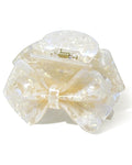 ACECHA Cute Bow Claw Clip - 3.1 Inch Sparkly Hair Claw Clips for Women, Non-slip Hairclips for Thin and Thick, Elegant Hair Accessories for Wedding Prom Party (Yellow)