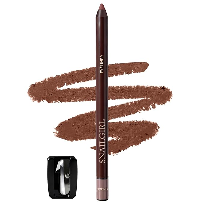 Chocolate Eyeliner Pencil,Smudge-proof Waterproof Long Lasting Plum Eye Liner, High-Pigmented Smooth Creamy Formula for Mature Women, Eyes Makeup Pen Includes Sharpener