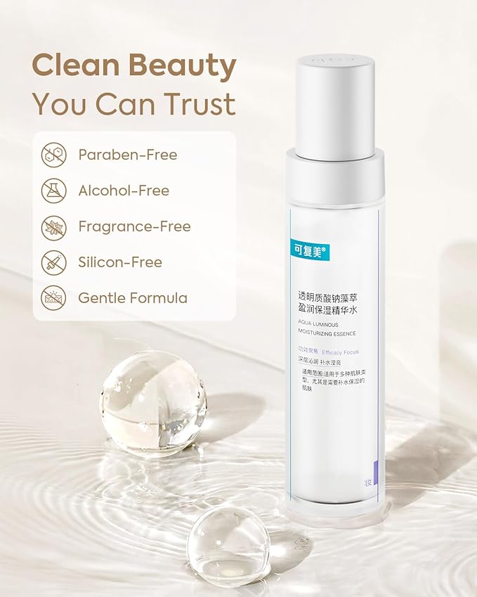 KOMFYMED Hydrating Essence Toner – Hyaluronic Acid & Algae Extract Facial Toner for Deep Hydration, Lightweight Moisture for Sensitive & Dehydrated Skin (4.1 Fl. Oz./120 mL)