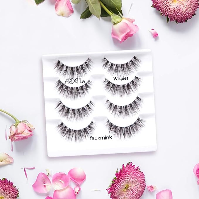 Ardell Faux Mink False Eyelashes, Wispy Natural Lashes, Reusable, Soft & Lightweight for Everyday Glam, Multipack - 2 Pack x 4 Pairs
