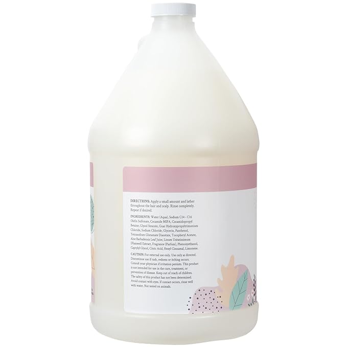 Ginger Lily Farms Botanicals Moisturizing Shampoo for All Hair Types, 100% Vegan & Cruelty-Free, Whispering Rose Scent, 1 Gallon (Pack of 4)