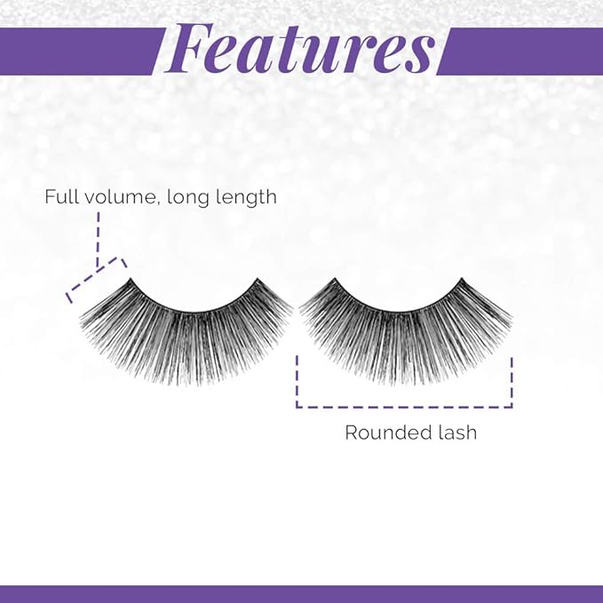 Ardell False Eyelashes Glamour Strip Lashes 115 - Black, Full Volume and Rounded Lash, Reusable Fake Eyelashes for Any Special Occasions, 4-Packs