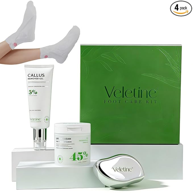 Tea Tree & Aloe Foot Care Set - Urea Cream,Callus Remover Gel & Foot Callus Remover,10Pairs Mask Sleeves for Dry Cracked Feet - Pedicure Kit for for Birthday Women Men Gift