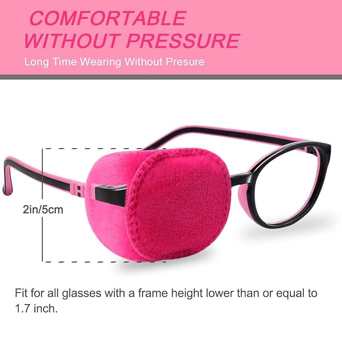 4 Pack Eye Patches for Kids Girls Boys, Right & Left Eye Patch for Glasses, Lazy Eye Patch for Children Treating Lazy Eye Amblyopia Strabismus and After Surgery (Pink)